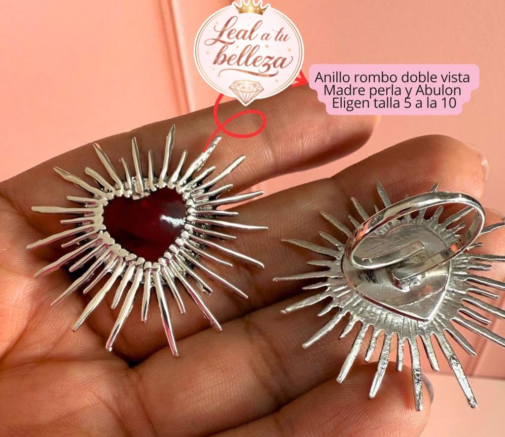 Anillo corazón  rojo