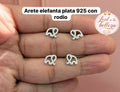 Aretes elefanta con rodio