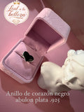 Anillo corazón negro adulón