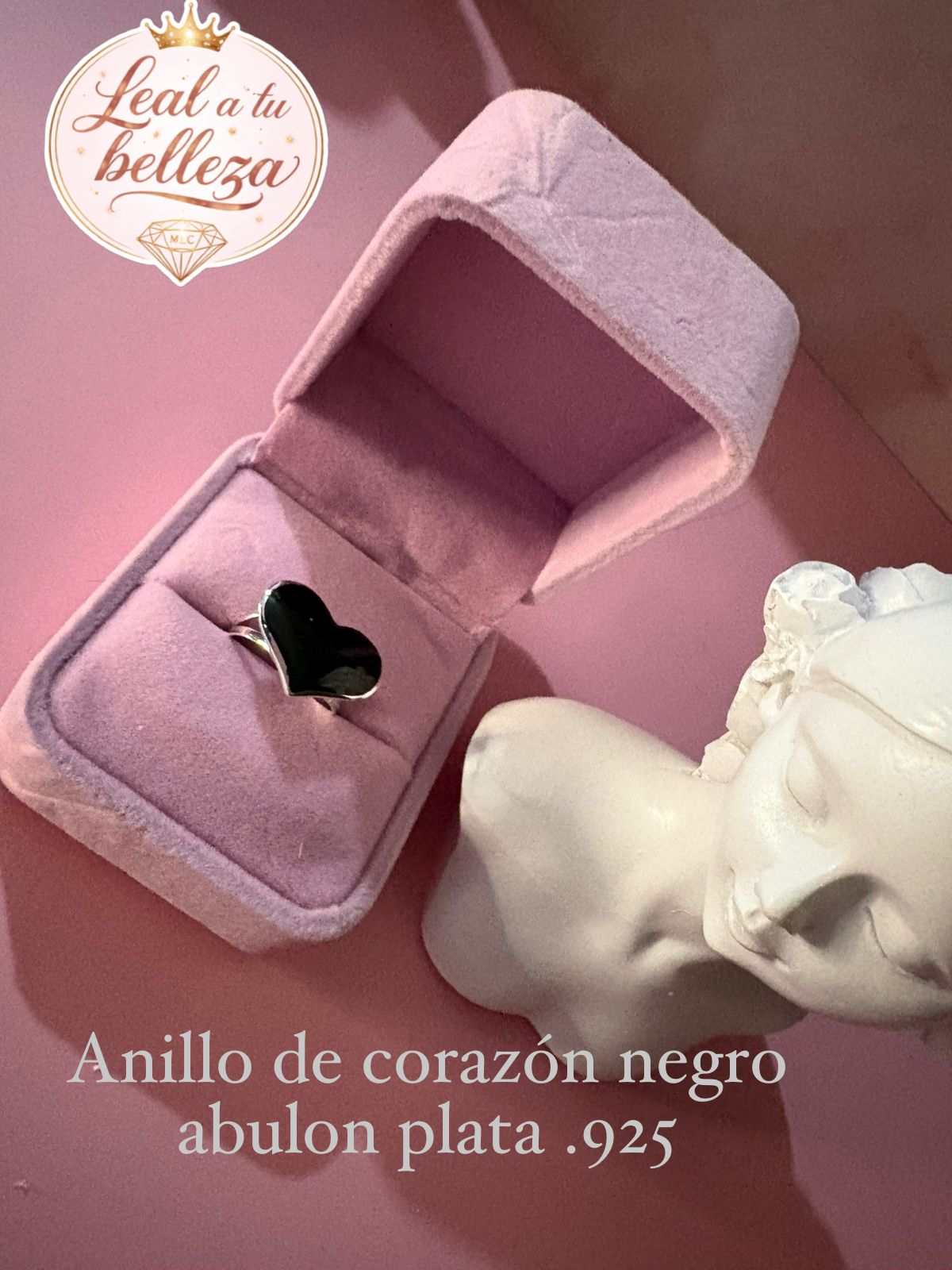 Anillo corazón negro adulón