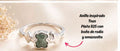 Anillo 1:1 inspirado Oso Plata .935 con baño de rodio y amazonita