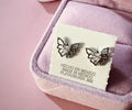 Aretes mariposa con zirconia plata 925 baño de rodio
