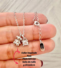 Collar inspirado 1.1 inspirado oso con zirconia con baño en rodio&nbsp;