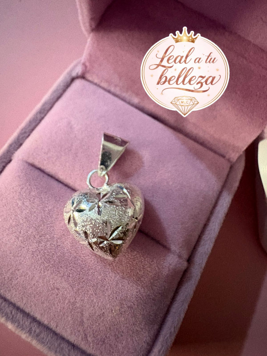 Cadena de Ojillo con llamador de ángeles corazón