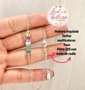 Pulsera inspiración 1.1 ositos multicolores plata 925 con baño de rodio