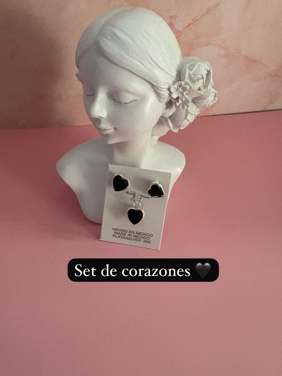 Set de corazones negro